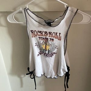 Forever 21 Rock & Roll tank with tied sides